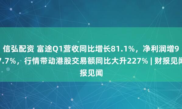 信弘配资 富途Q1营收同比增长81.1%，净利润增97.7%，行情带动港股交易额同比大升227% | 财报见闻